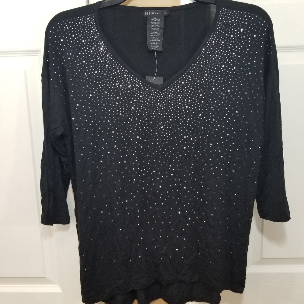Design History Womens L/S V-Neck Top